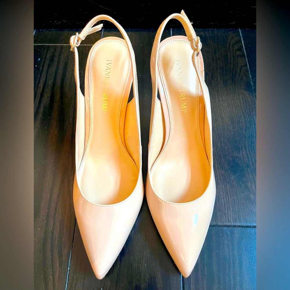 IVANKA TRUMP PATENT LEATHER SLING BACKS - SIZE 9